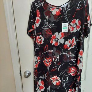 Calvin Klein Sheer Floral Tunic With Side Slits - NWT (L)
